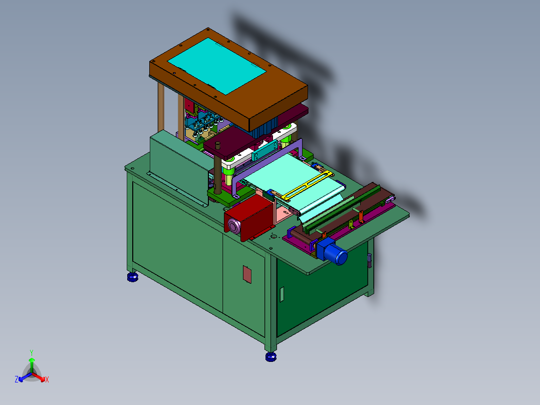 极片全自动裁剪成型机正等轴测图