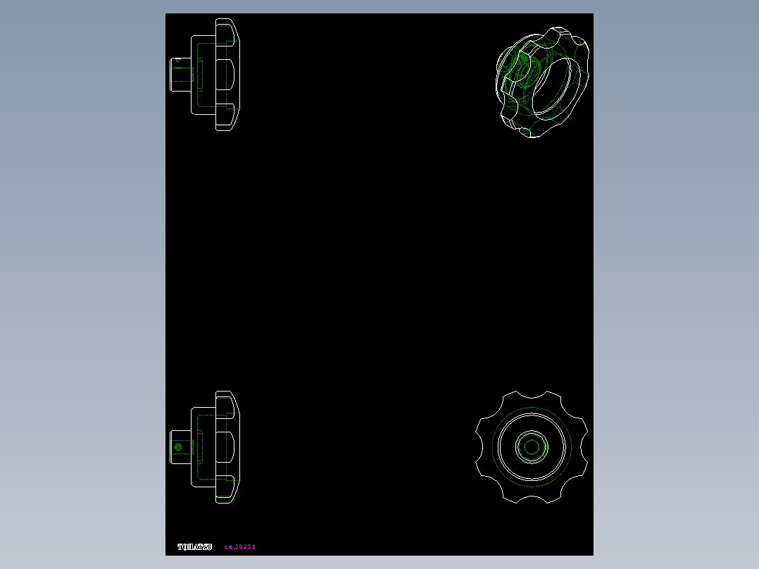 工程塑膠手輪(安裝重力指示器用)VHT,VHT.INOX-2D多系列多零件图纸模型