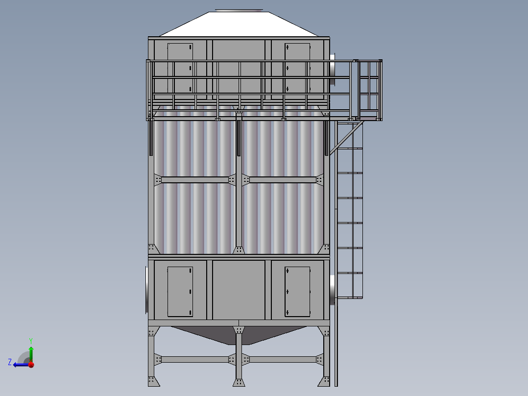 4.5万风量湿式静电除尘器sw18可编辑右视图