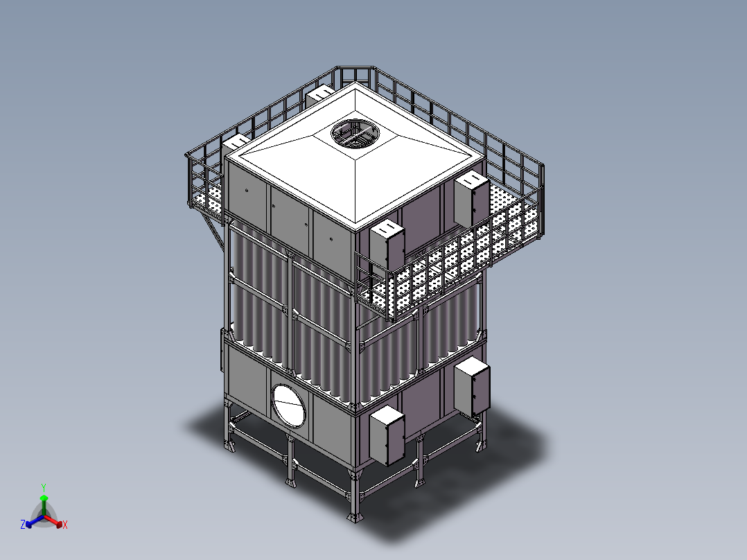 4.5万风量湿式静电除尘器sw18可编辑正等轴测图