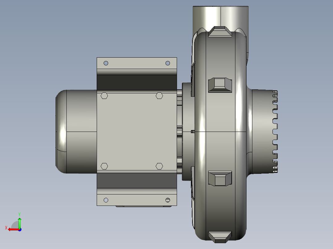 工业鼓风机模型后视图