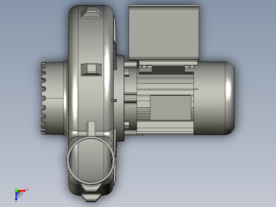 工业鼓风机模型俯视图