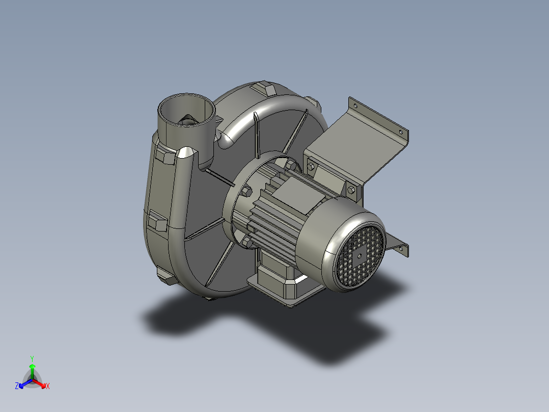 工业鼓风机模型正等轴测图