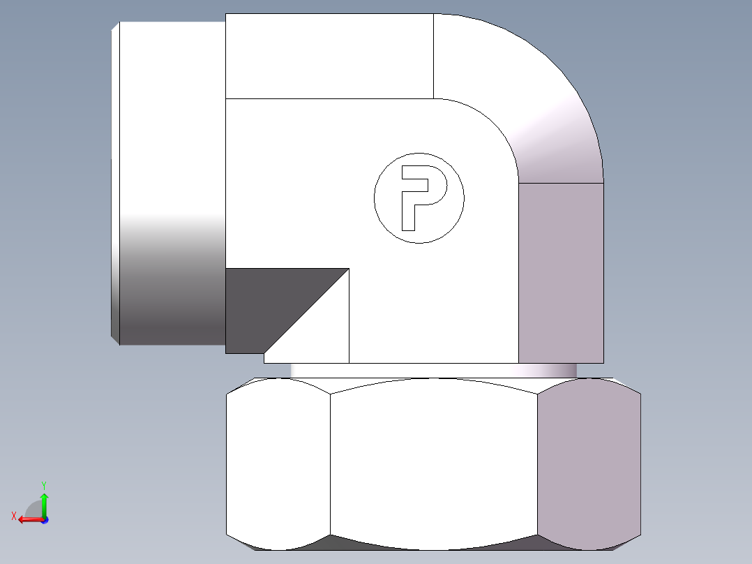 直角组合接头、2C9-45后视图