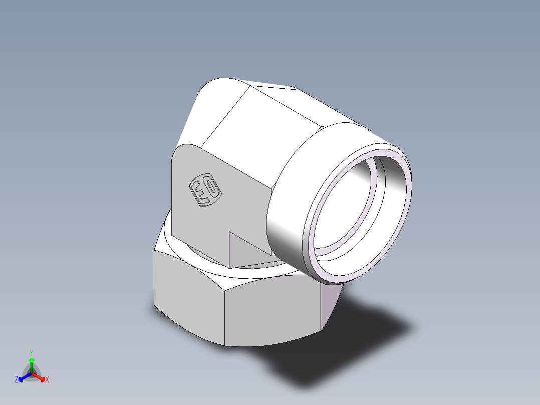 直角组合接头、2C9-45正等轴测图