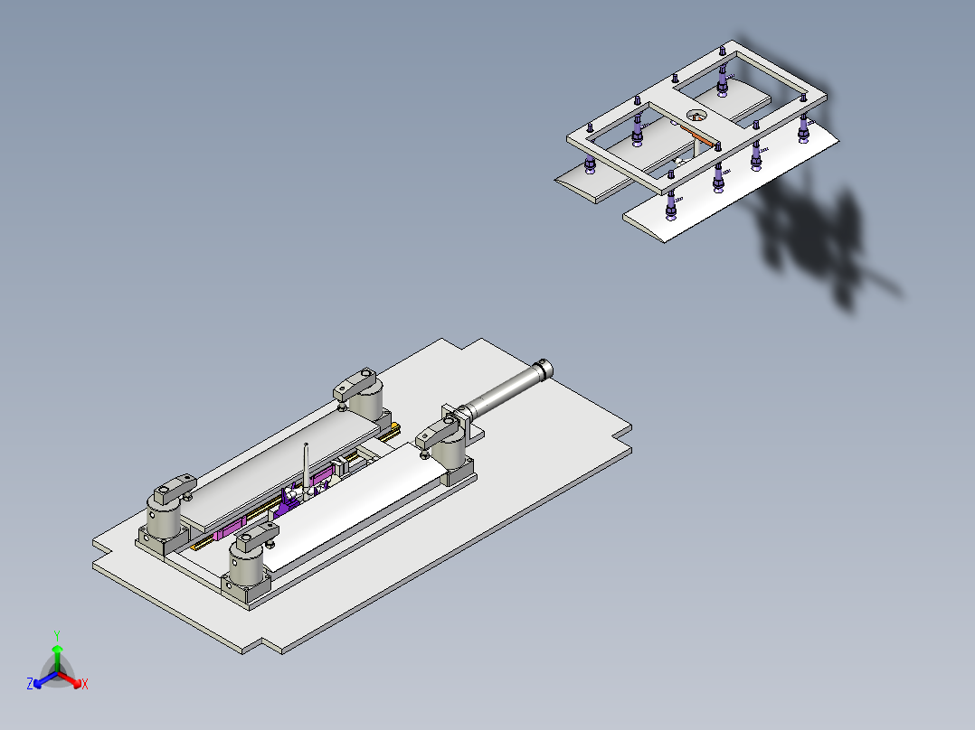 注塑产品剪胶口治具正等轴测图