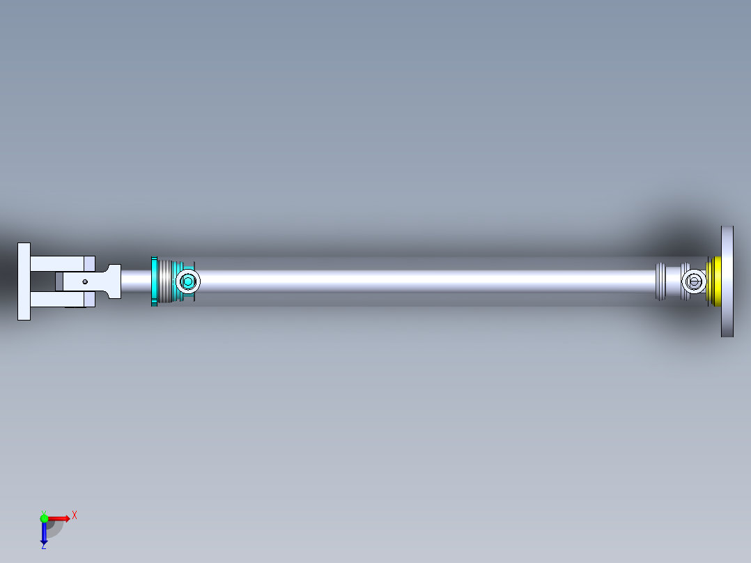 焊接式液压缸（带前安装法兰）50x30x600 mm俯视图