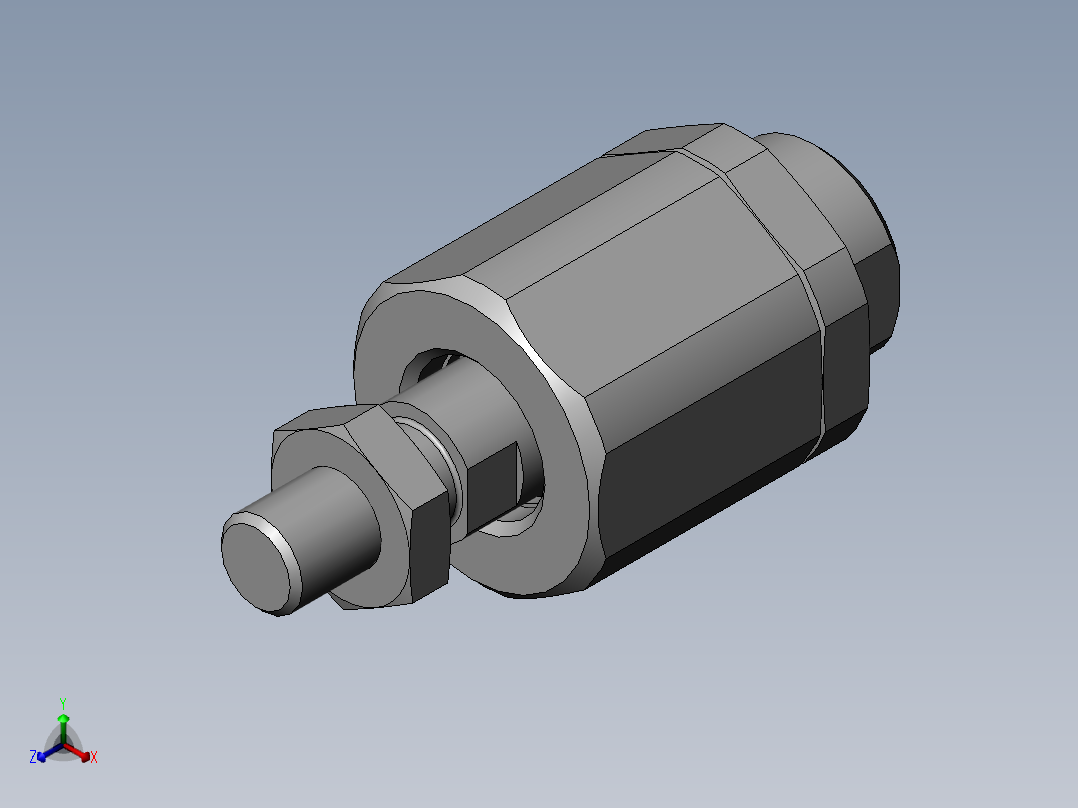 费斯托浮动接头6140_FK_M10X1_25正等轴测图