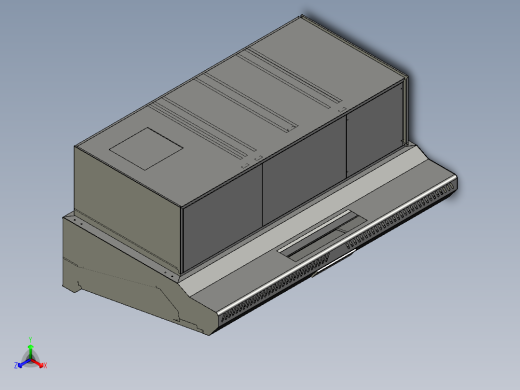 油烟分离带送风的一体式烟罩正等轴测缩略图