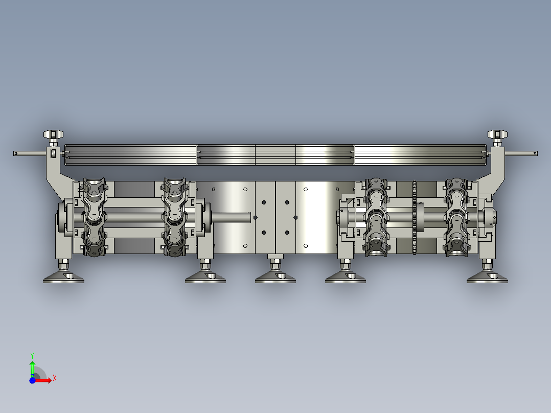 转弯输送线齿形链板环形线前视图