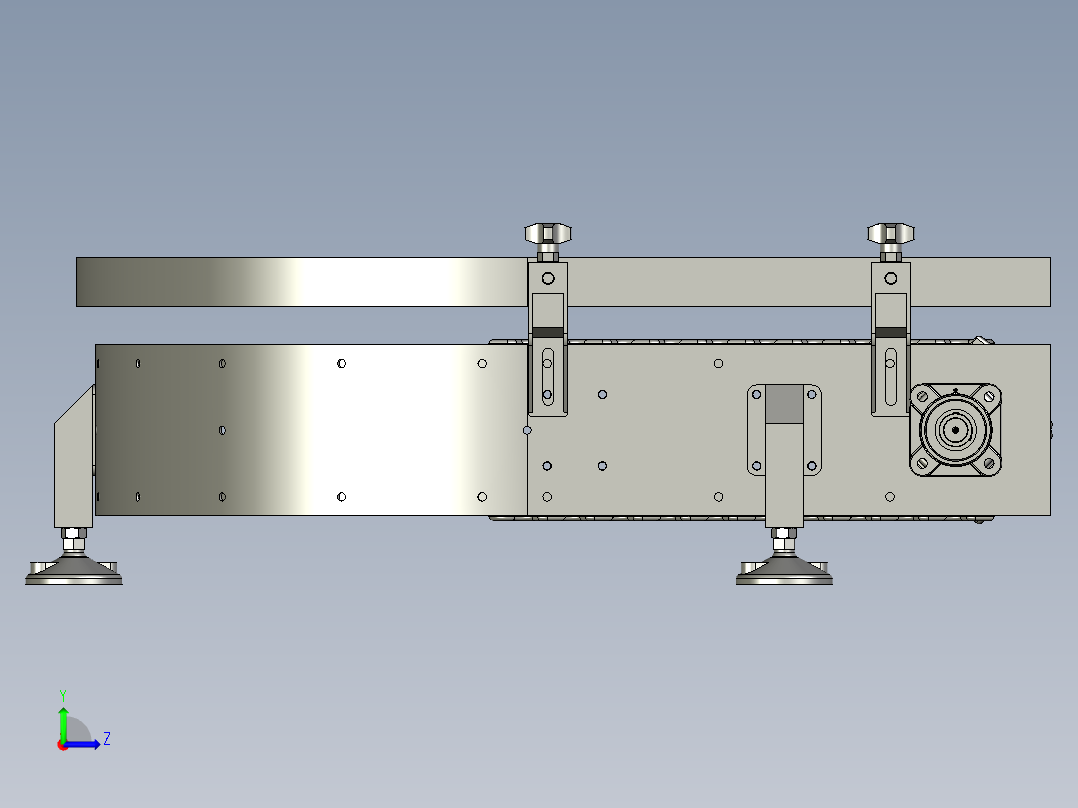 转弯输送线齿形链板环形线左视图