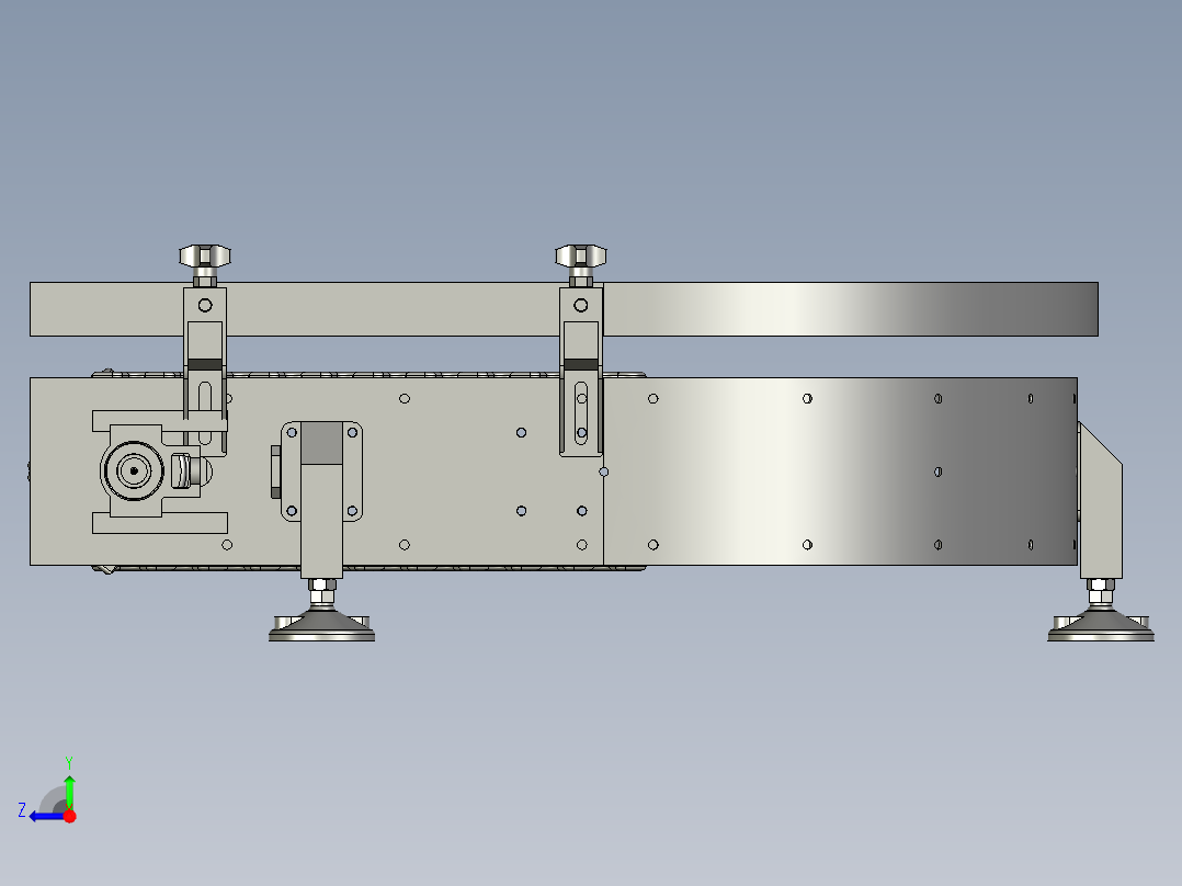 转弯输送线齿形链板环形线右视图