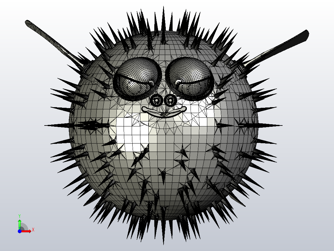 海洋生物鱼类Mister Puffy前视图