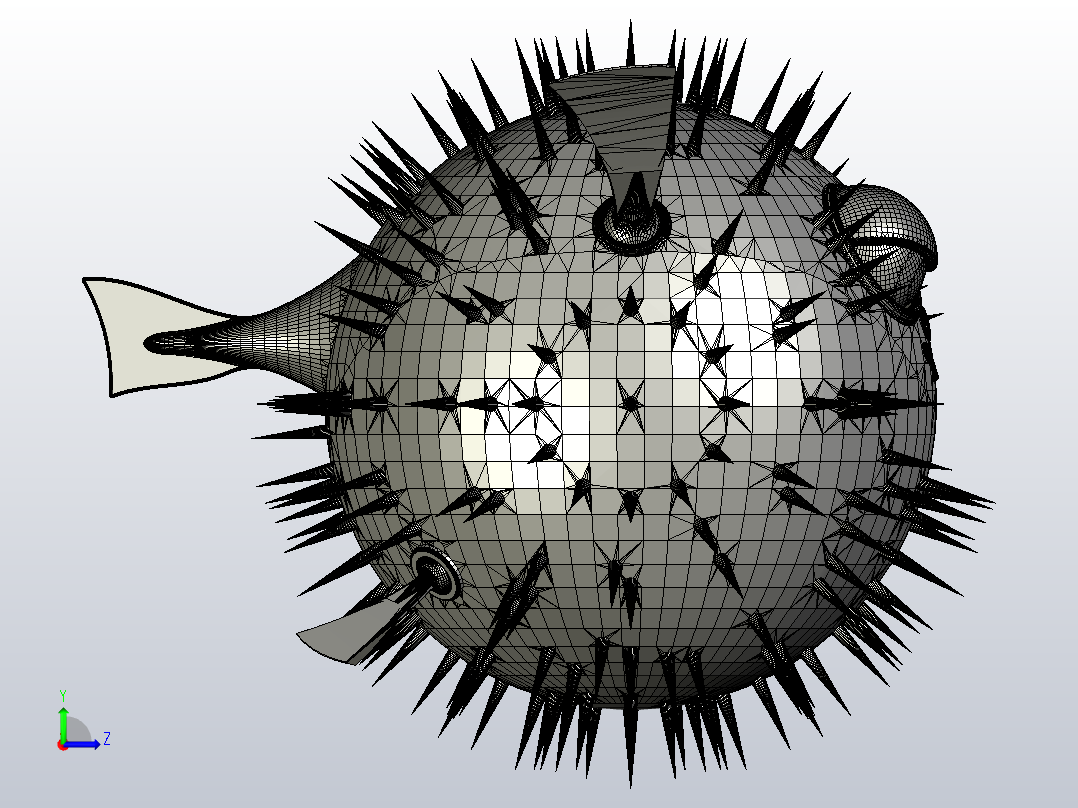 海洋生物鱼类Mister Puffy左视图