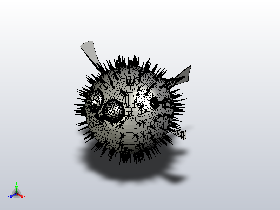 海洋生物鱼类Mister Puffy正等轴测图