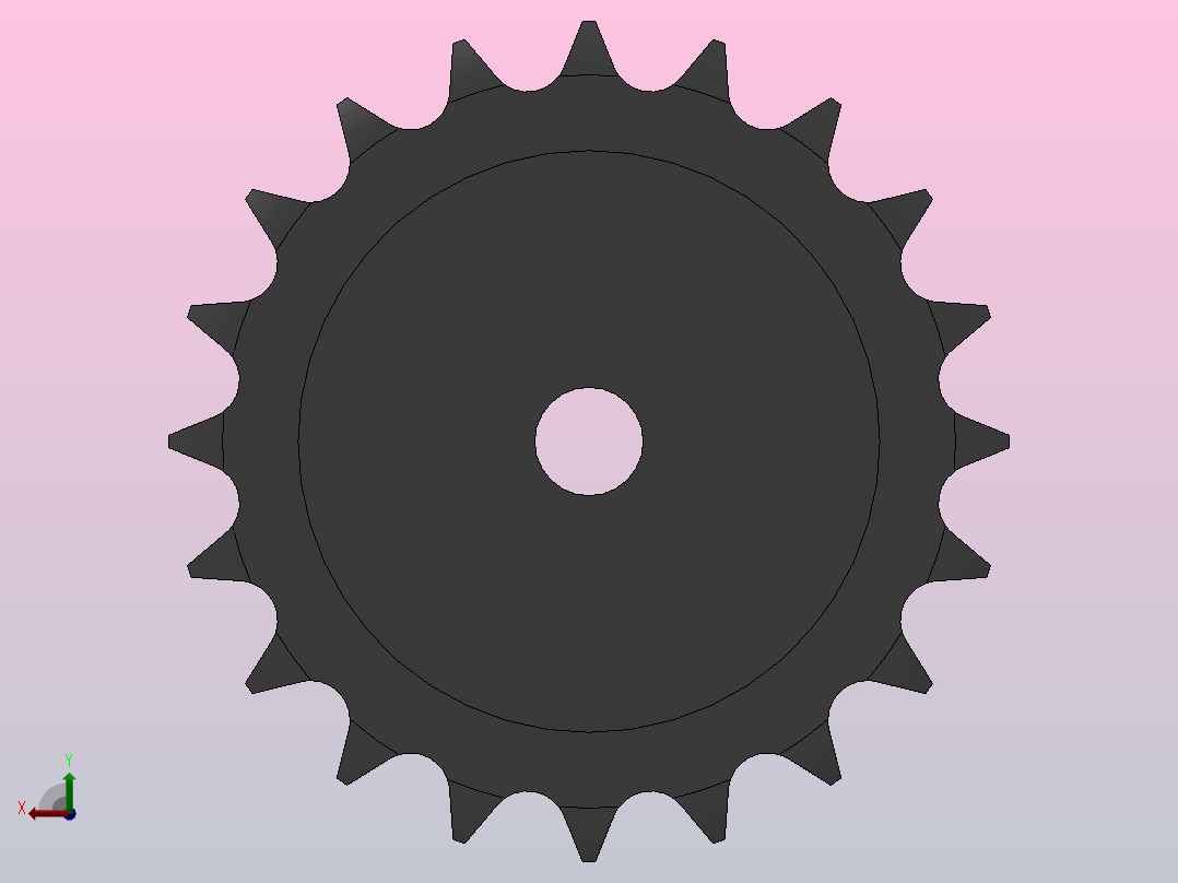 直孔链轮10B型_20-10B-1前视图