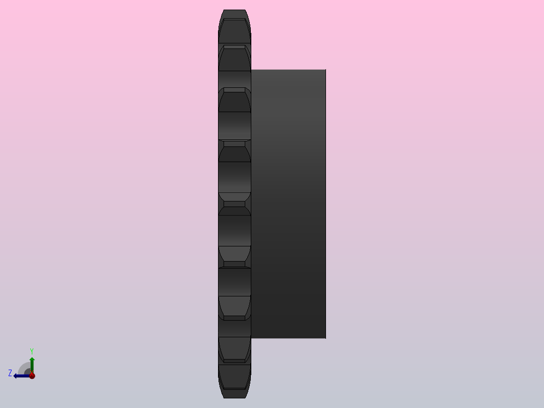 直孔链轮10B型_20-10B-1左视图