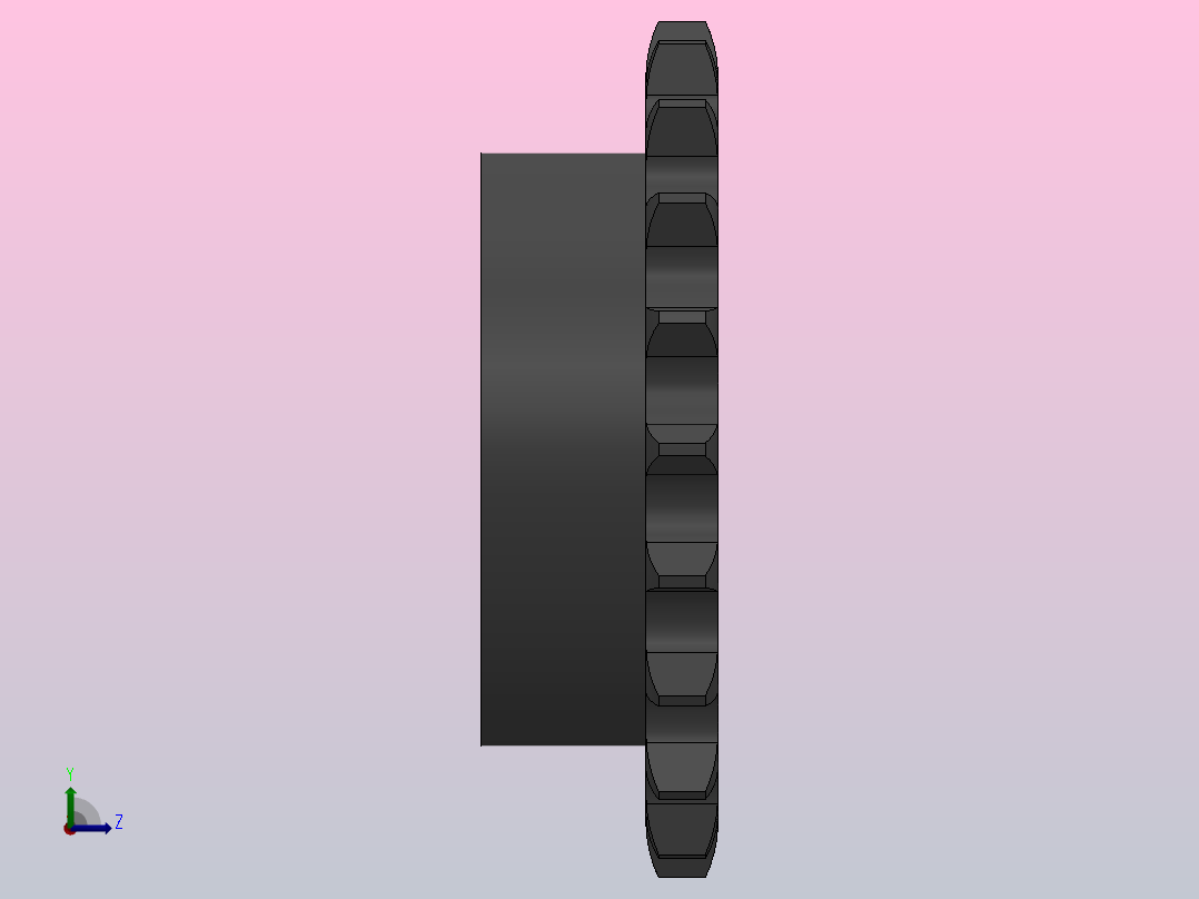 直孔链轮10B型_20-10B-1右视图