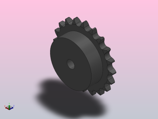 直孔链轮10B型_20-10B-1正等轴测缩略图