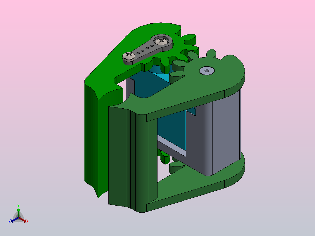 钳形机器人SG90（夹持器）正等轴测图