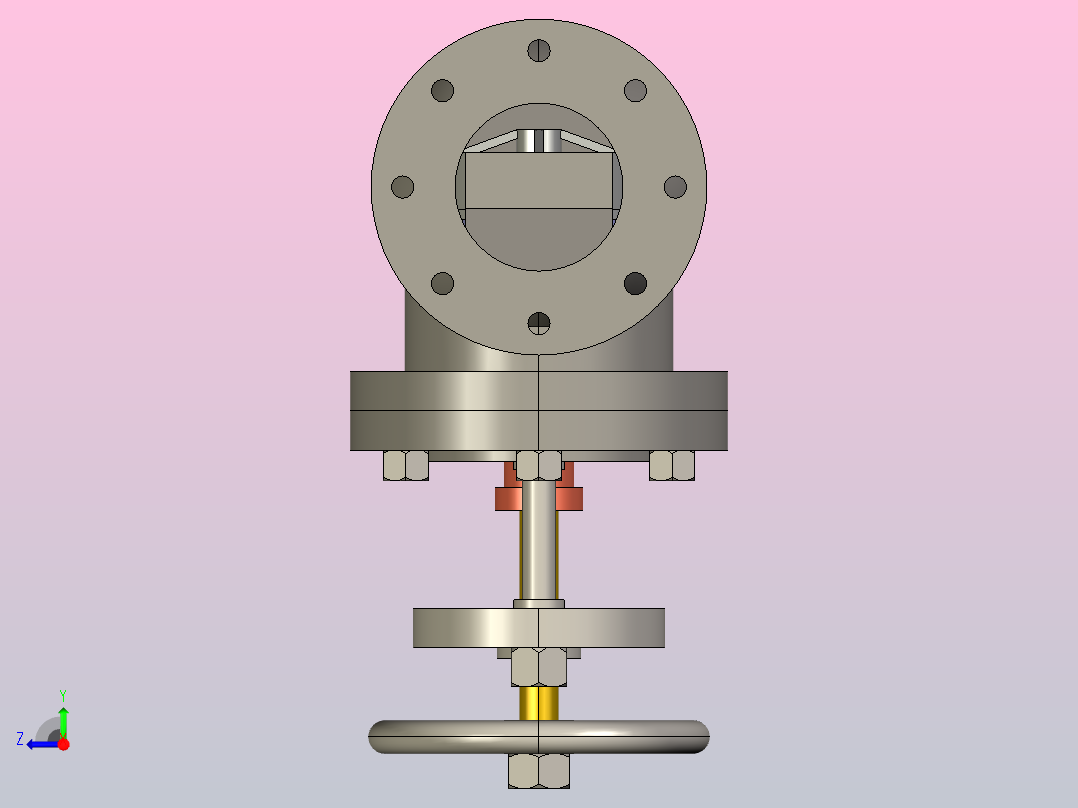 蒸汽控制器阀门右视图