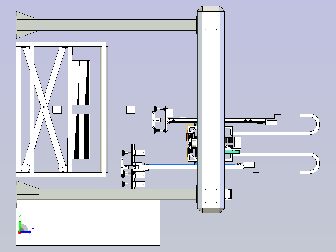 机械手托盘码垛机模型左视图