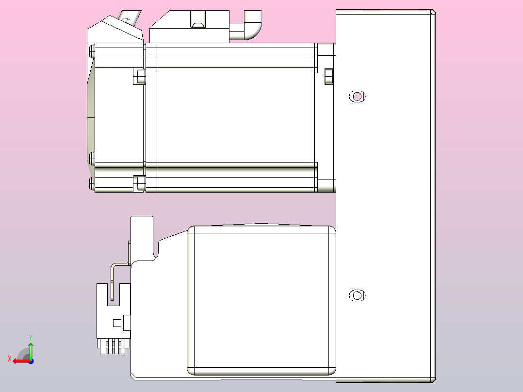 皮带直线轴半封闭可选导轨TPA-HNB-105D-90-L1150-RU-C-P20-N3后视图