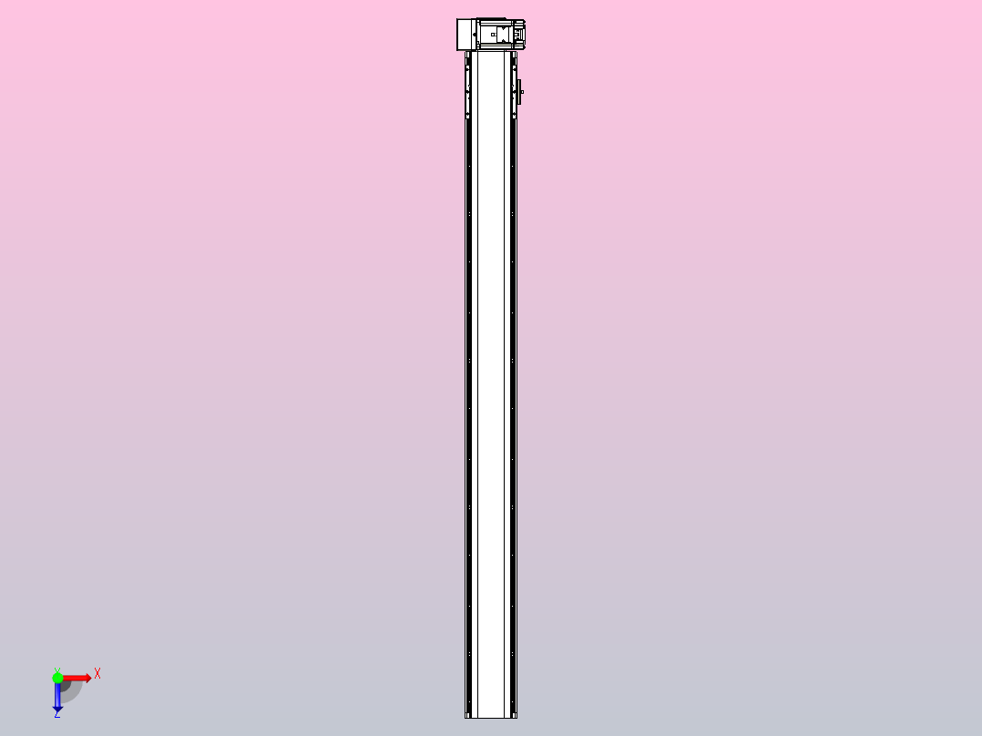 皮带直线轴半封闭可选导轨TPA-HNB-105D-90-L1150-RU-C-P20-N3俯视图