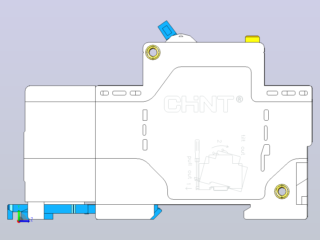 DZ158LE-125H 1P&amp;N剩余电流动作断路器202203左视图