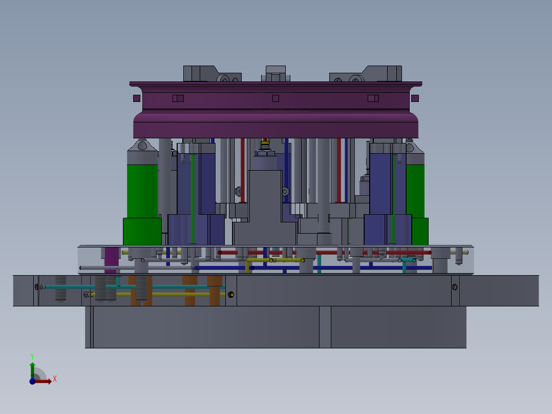 飞轮壳液压工装夹具前视图