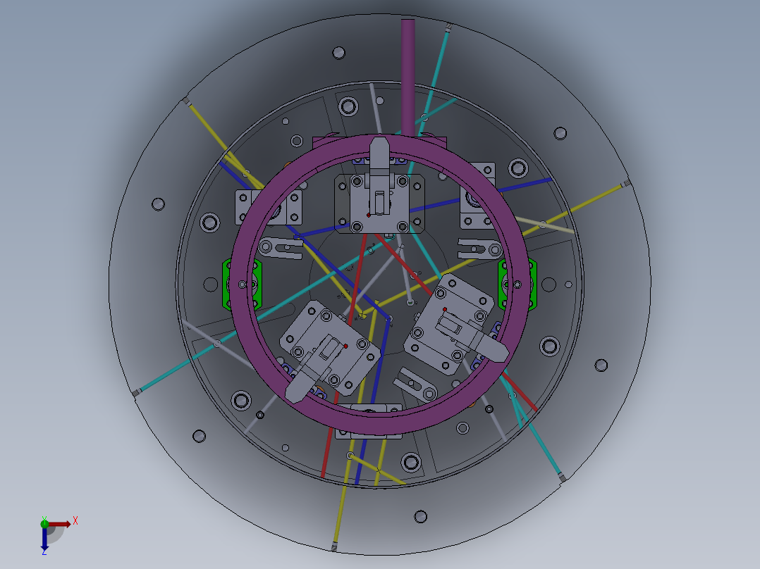 飞轮壳液压工装夹具俯视图