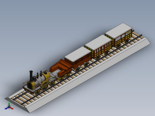Locomotora蒸汽机车模型3D图纸 Solidworks设计 附平面图正等轴测缩略图