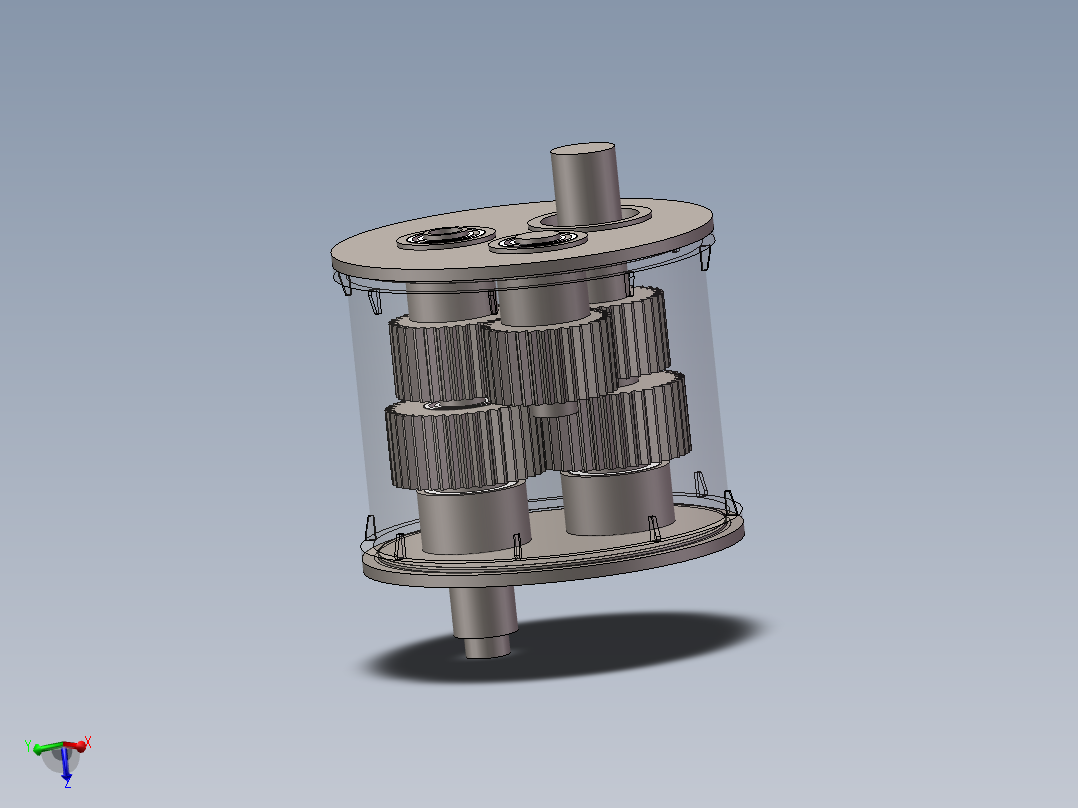 内外轴不同旋向的传动机构3D模型