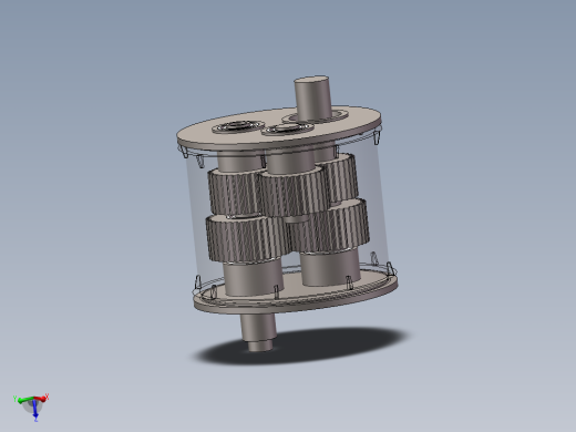 内外轴不同旋向的传动机构3D模型