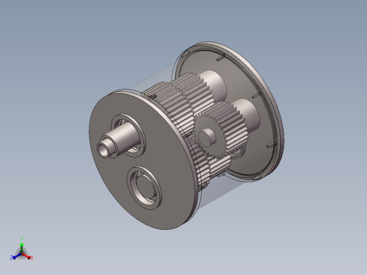 内外轴不同旋向的传动机构3D模型正等轴测缩略图