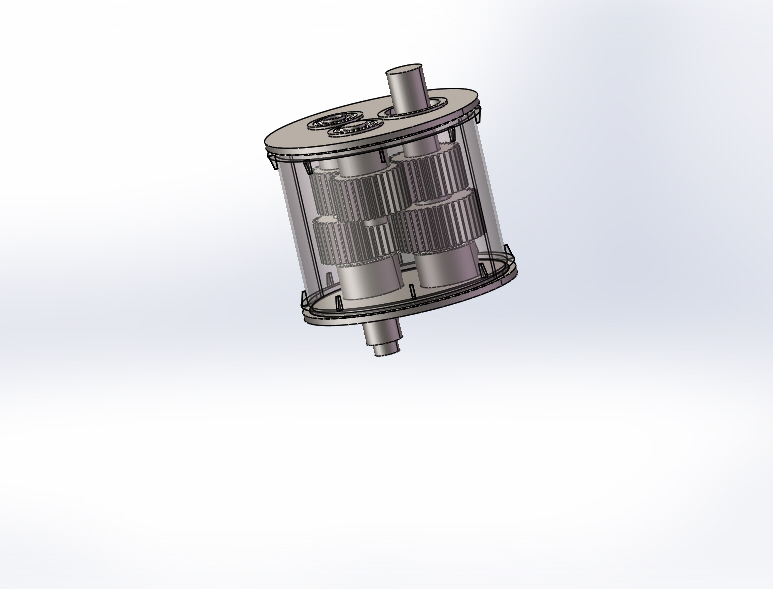 内外轴不同旋向的传动机构3D模型