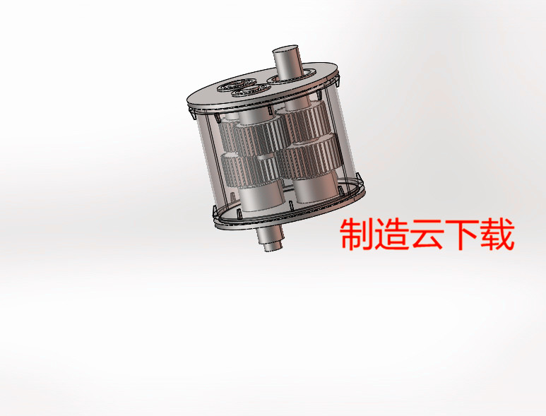 内外轴不同旋向的传动机构3D模型