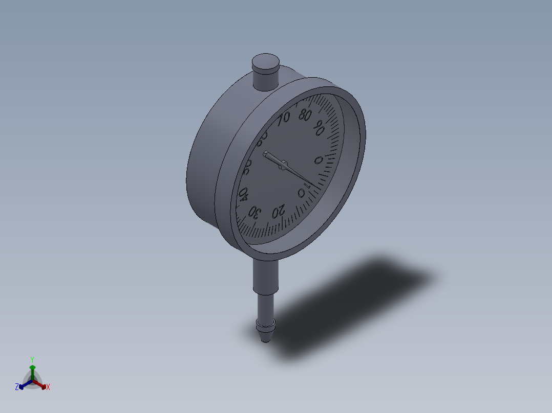 内径千分表头正等轴测图