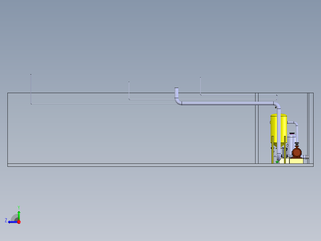 solidworks 水表校验装置的泵系统右视图