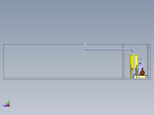 solidworks 水表校验装置的泵系统右视缩略图