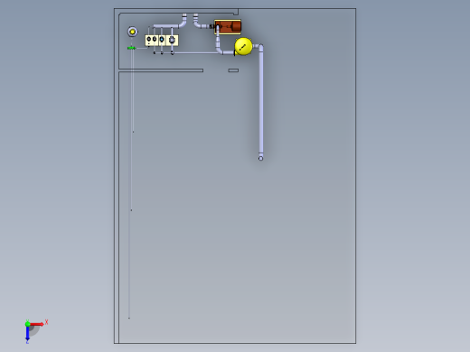 solidworks 水表校验装置的泵系统俯视缩略图