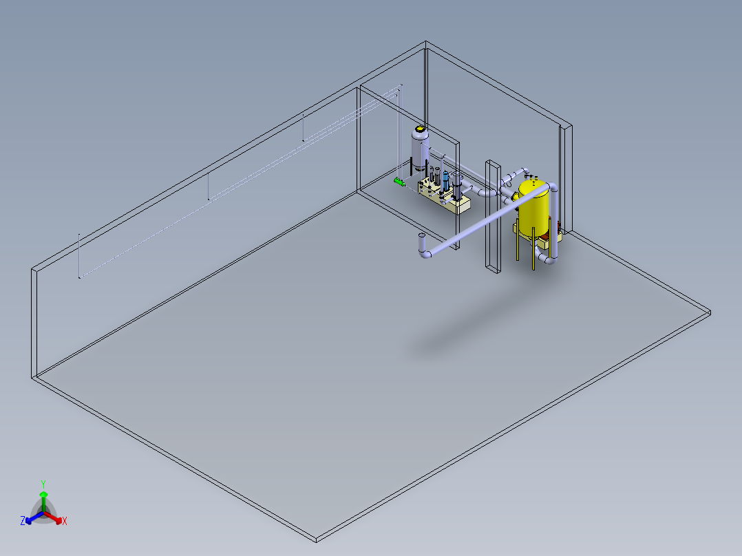 solidworks 水表校验装置的泵系统正等轴测图