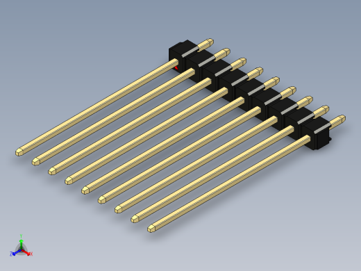彩色公头100mil（2.54mm）系列-DS1021_black_1x09p_100mil_Type43_rev1.0