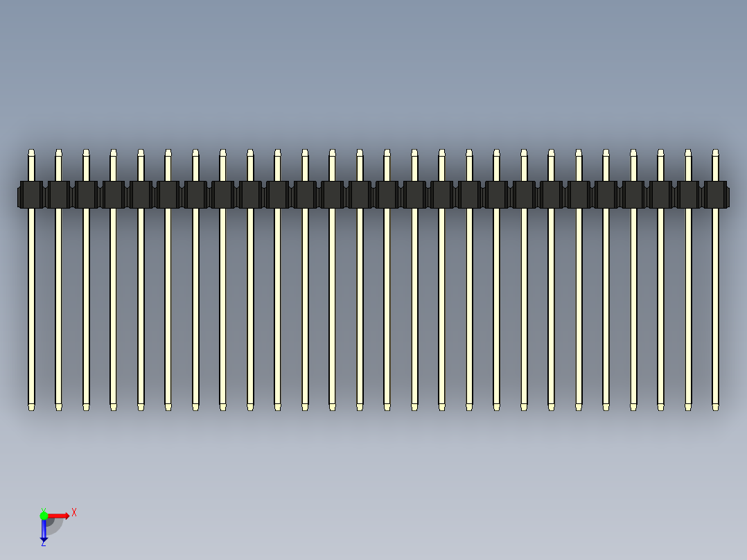 彩色公头100mil（2.54mm）系列-DS1021_black_3x26p_100mil_Type19_rev1.0俯视图