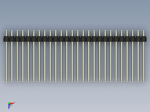 彩色公头100mil（2.54mm）系列-DS1021_black_3x26p_100mil_Type19_rev1.0俯视缩略图