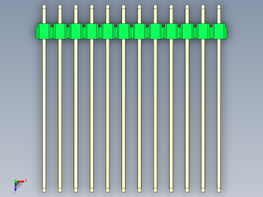 彩色公头100mil（2.54mm）系列-DS1021_green_1x12p_100mil_Type43_rev1.0俯视缩略图