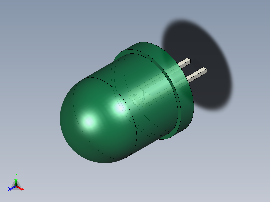 LED_Round_Green1_D10.0mm正等轴测图
