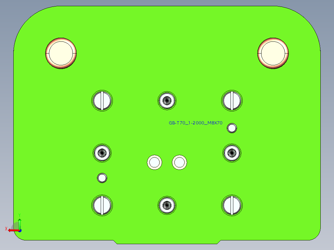 铁芯片冲孔落料复合模（CAD图+Proe三维）后视图