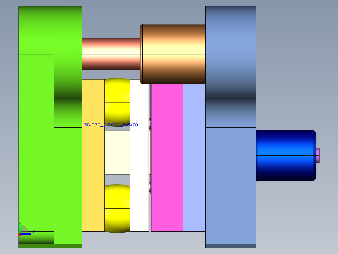 铁芯片冲孔落料复合模（CAD图+Proe三维）左视图