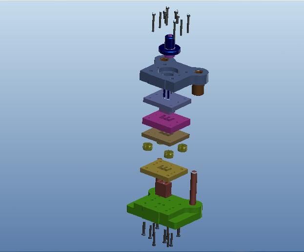 铁芯片冲孔落料复合模（CAD图+Proe三维）